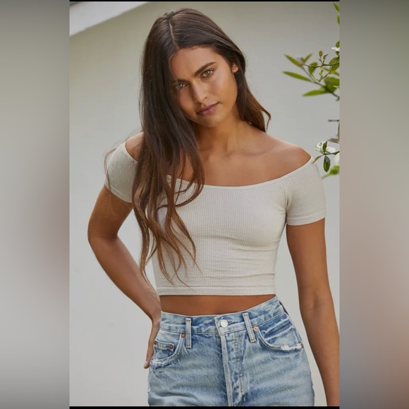 By Together Tops - By Together off shoulder crop top